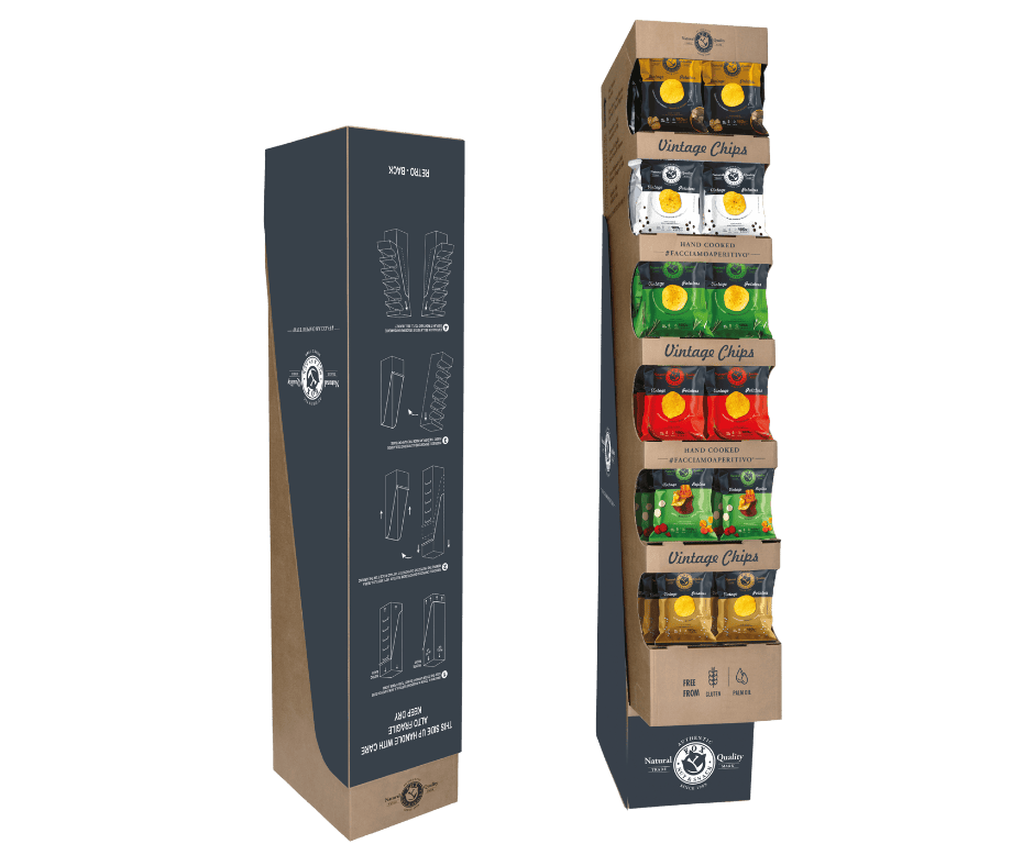 Expo 40 gr Vintage Potatoes – Display Column with 140 Bags of 40g | Gourmet Chips for Bars, Retail & Home image