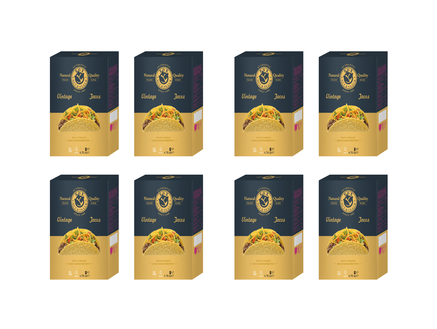 Hard Tortilla Taco Shells 13x6 cm | Wholesale Case 8x20 pcs | Professional Catering Supply by Fox Italia thumbnail